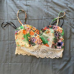 Forever 21 flower and lace bralette